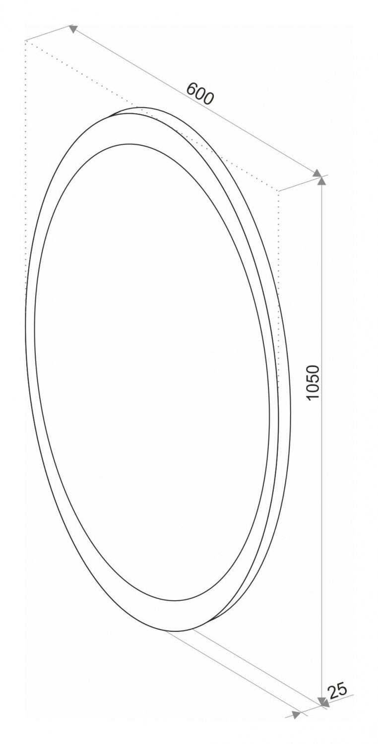 Зеркало с подсветкой Art&Max AM-Ova-600-1050-DS-F-H