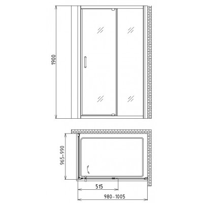 Душевой уголок 100x100х190см Gemy S28191AM-A100M