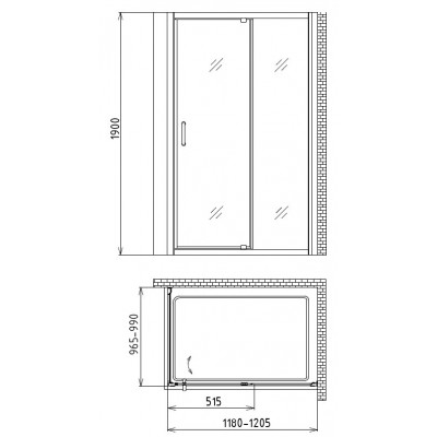 Душевой уголок 120x100х190см Gemy S28191BM-A100M