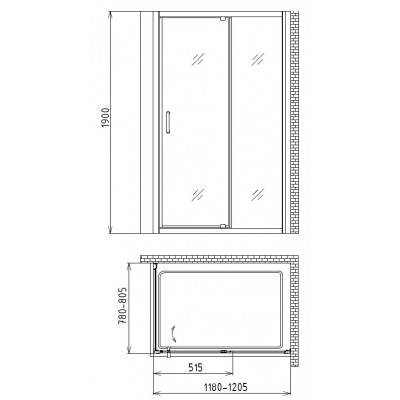 Душевой уголок 120x80х190см Gemy S28191BM-A80M