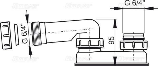 Сифон для ванны Alca Plast A53 6/4" Гидрозатвор