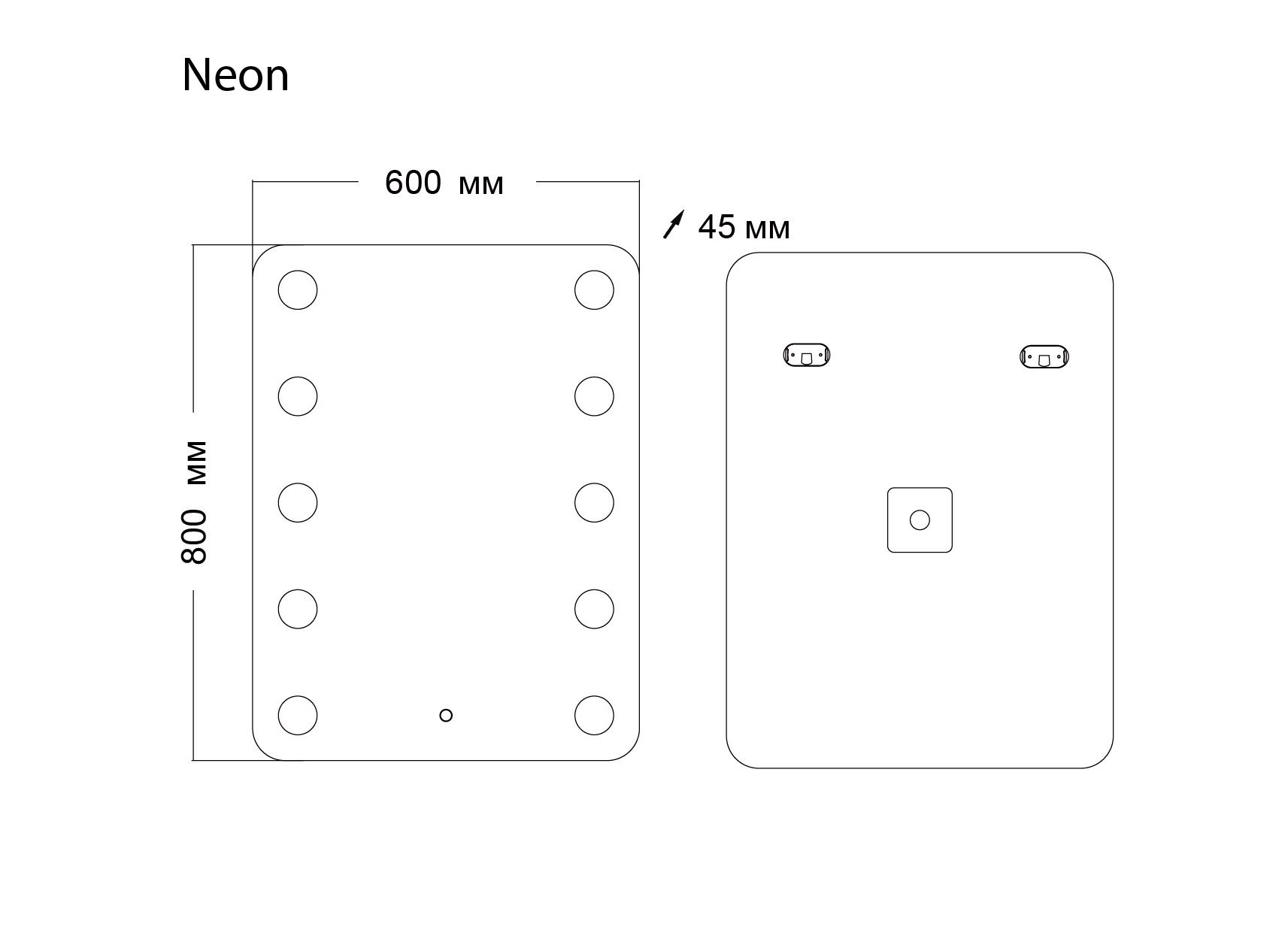 Зеркало с подсветкой и гравировкой Grossman NEON 146080