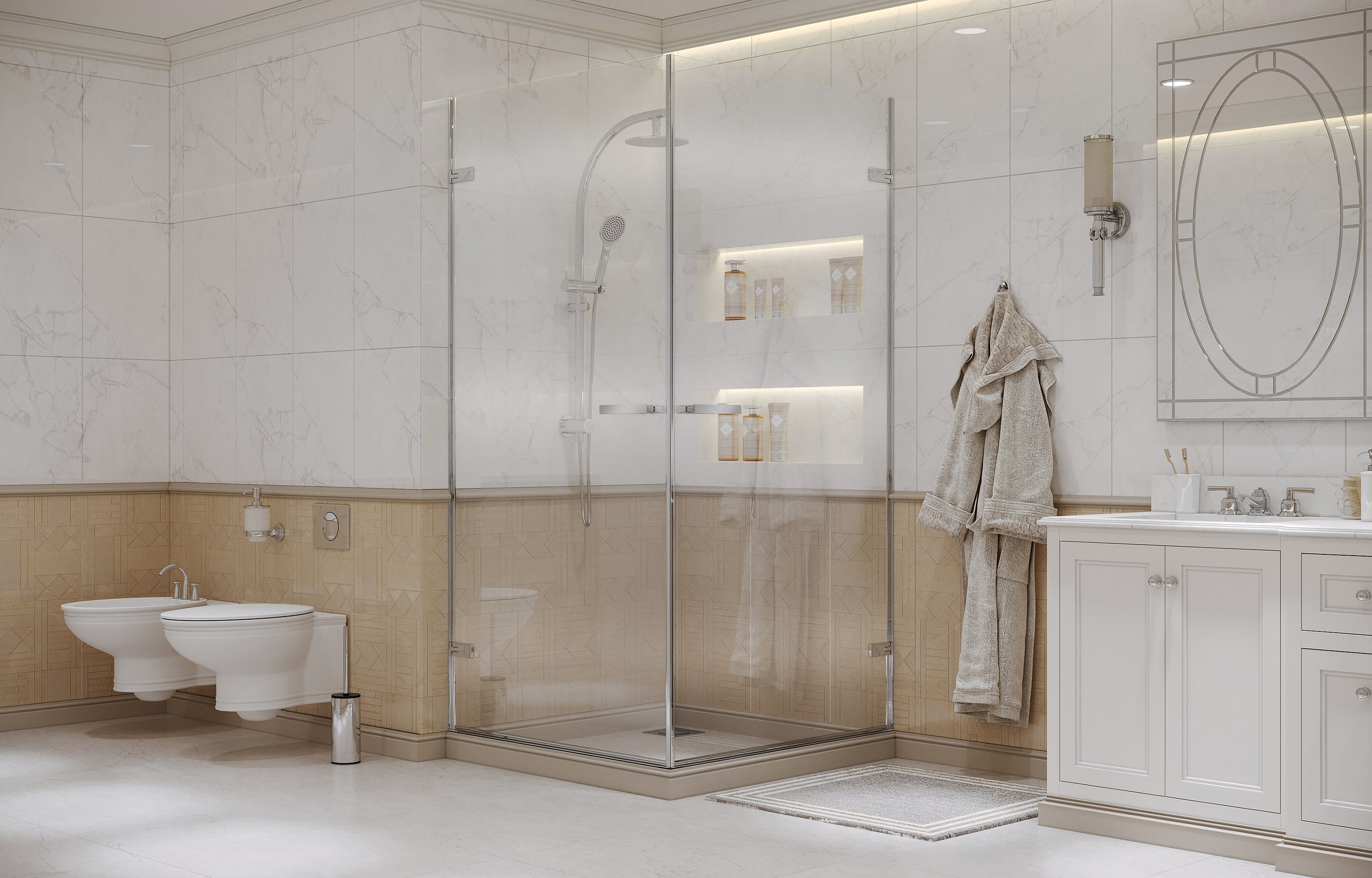 Душевой уголок 90x90х200см Abner Ambassador 10011105
