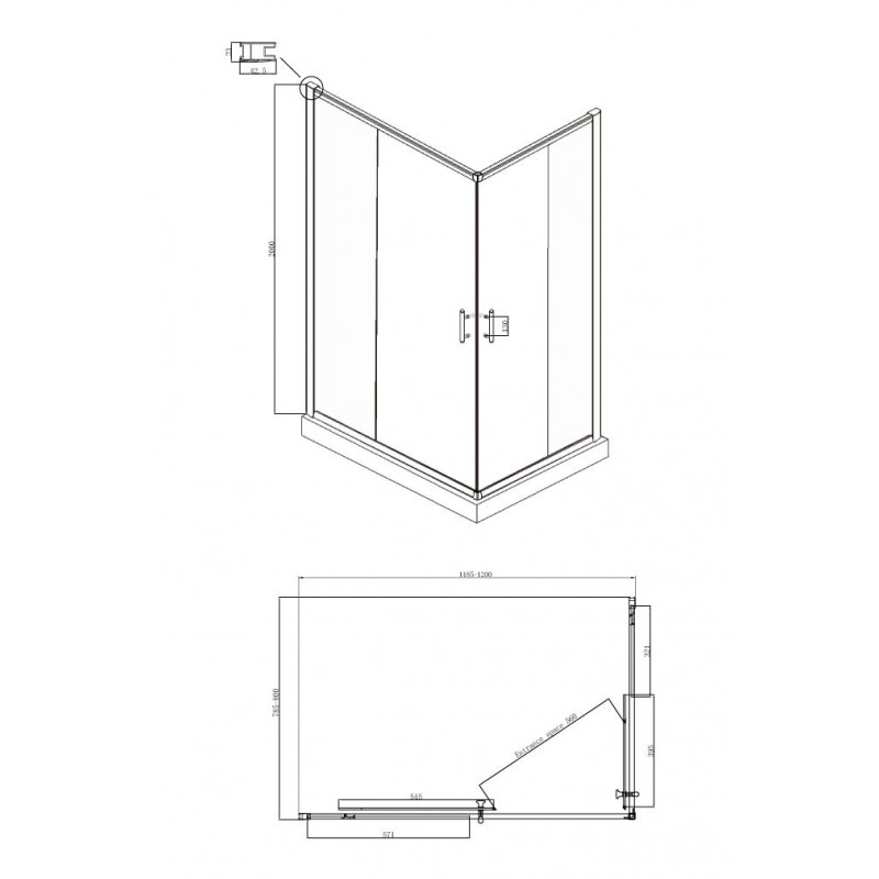 Душевой уголок 120x80х200см Kingston Ambassador 14011101