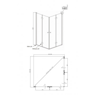 Душевой уголок 90x90х200см Nord Ambassador 13011108
