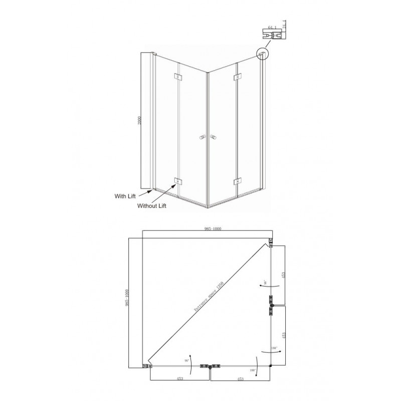 Душевой уголок 100x100х200см Nord Ambassador 13011109