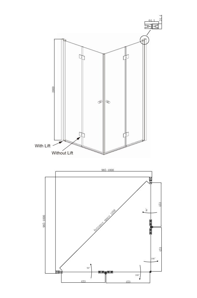 Душевой уголок 100x100х200см Nord Ambassador 13011109