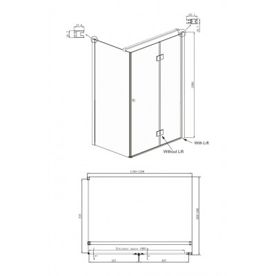 Душевой уголок правый 120x90х200см Daimond Ambassador 12011108R