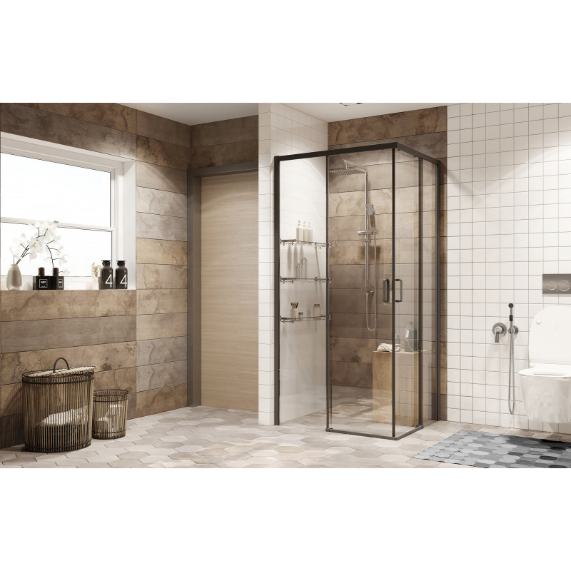 Душевой уголок 90x90х200см Queen Ambassador 11011203Black