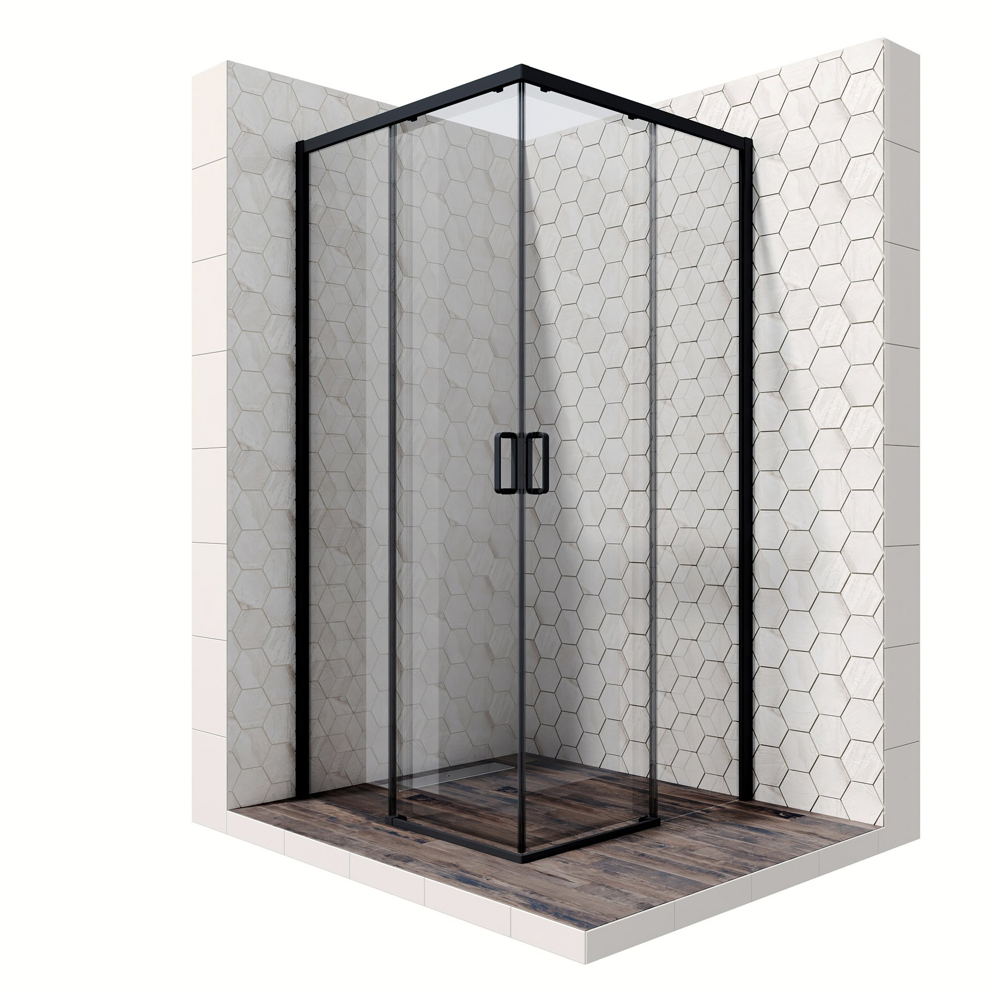 Душевой уголок 100x100х200см Queen Ambassador 11011204Black
