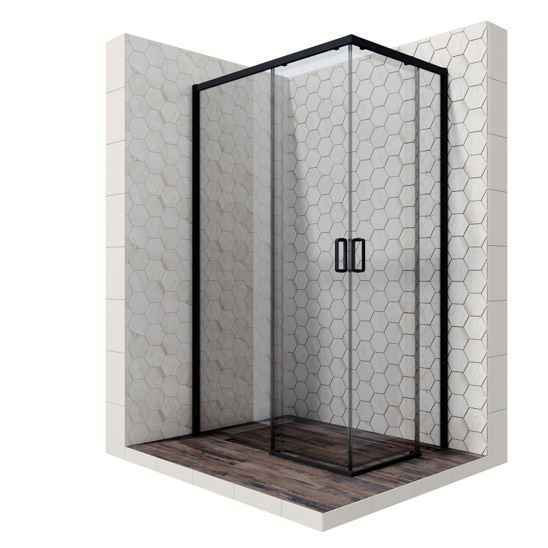 Душевой уголок левый 120x80х200см Queen Ambassador 11011205LBlack