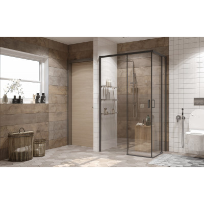Душевой уголок левый 120x80х200см Queen Ambassador 11011205LBlack