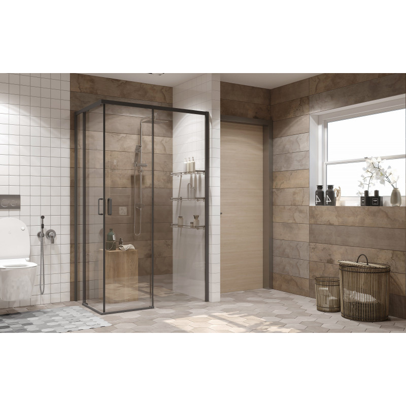 Душевой уголок правый 120x80х200см Queen Ambassador 11011205RBlack