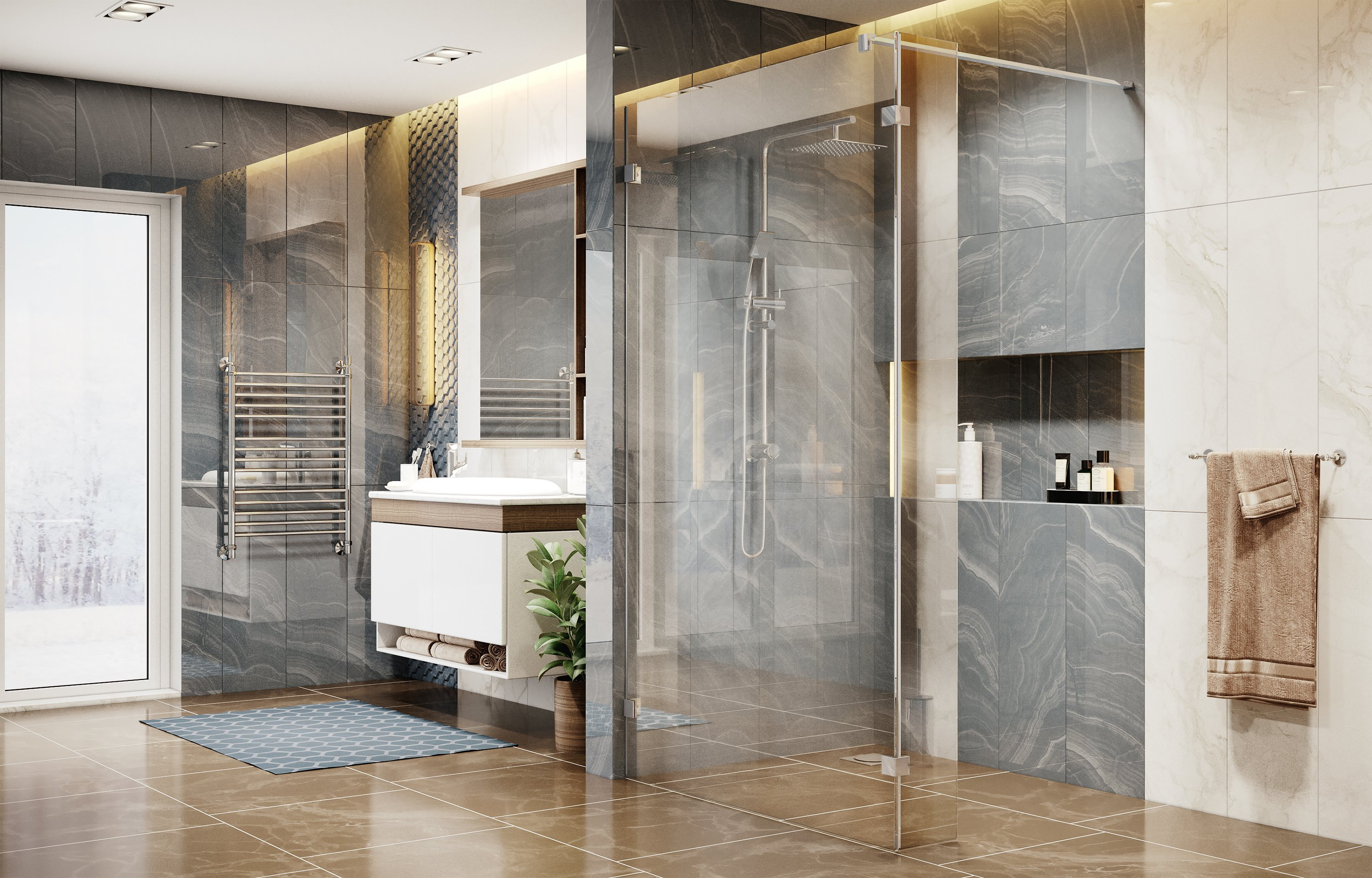 Душевая перегородка 120х200см Walk-In Ambassador 15031108