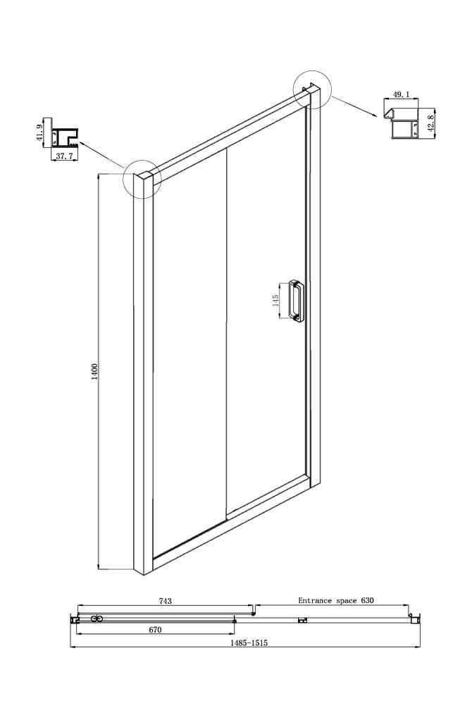 Шторка для ванны 150х140см Bath Screens Ambassador 16041104