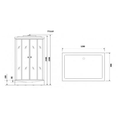Душевая кабина 120x90х215см Niagara 7711WR