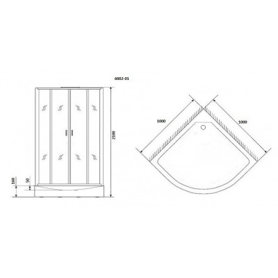 Душевая кабина 100x100х210см Niagara NG-6002-01