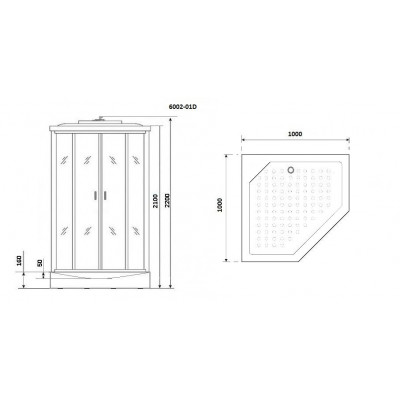 Душевая кабина 100x100х220см Niagara NG-6002-01D