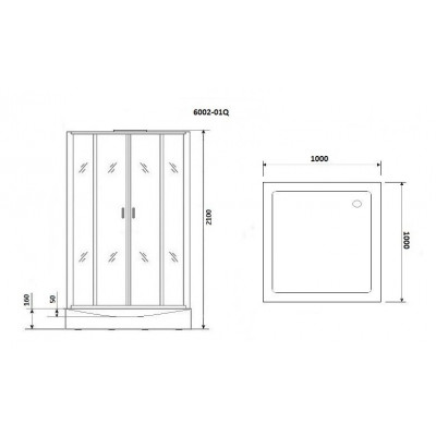 Душевая кабина 100x100х210см Niagara NG-6002-01Q