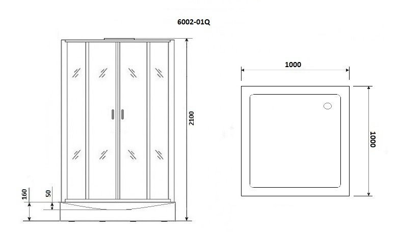 Душевая кабина 100x100х210см Niagara NG-6002-01Q