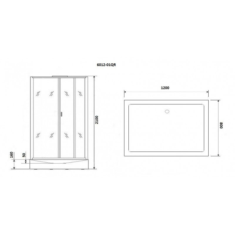 Душевая кабина правая 120x80х210см Niagara NG-6012-01QR