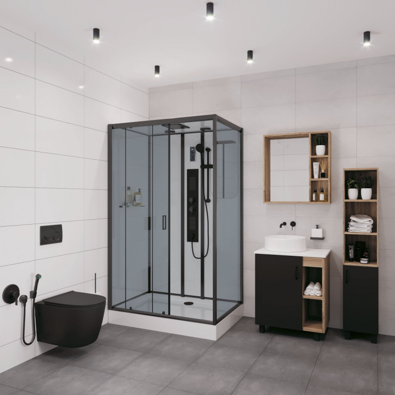 Душевая кабина правая 120x80х210см Niagara NG-6912-01GQR BLACK