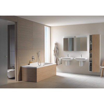 Ванна 190x90 Duravit Durastyle прямоугольная, встраиваемая версия или версия с панелями, с двумя наклонами для спины, акрил