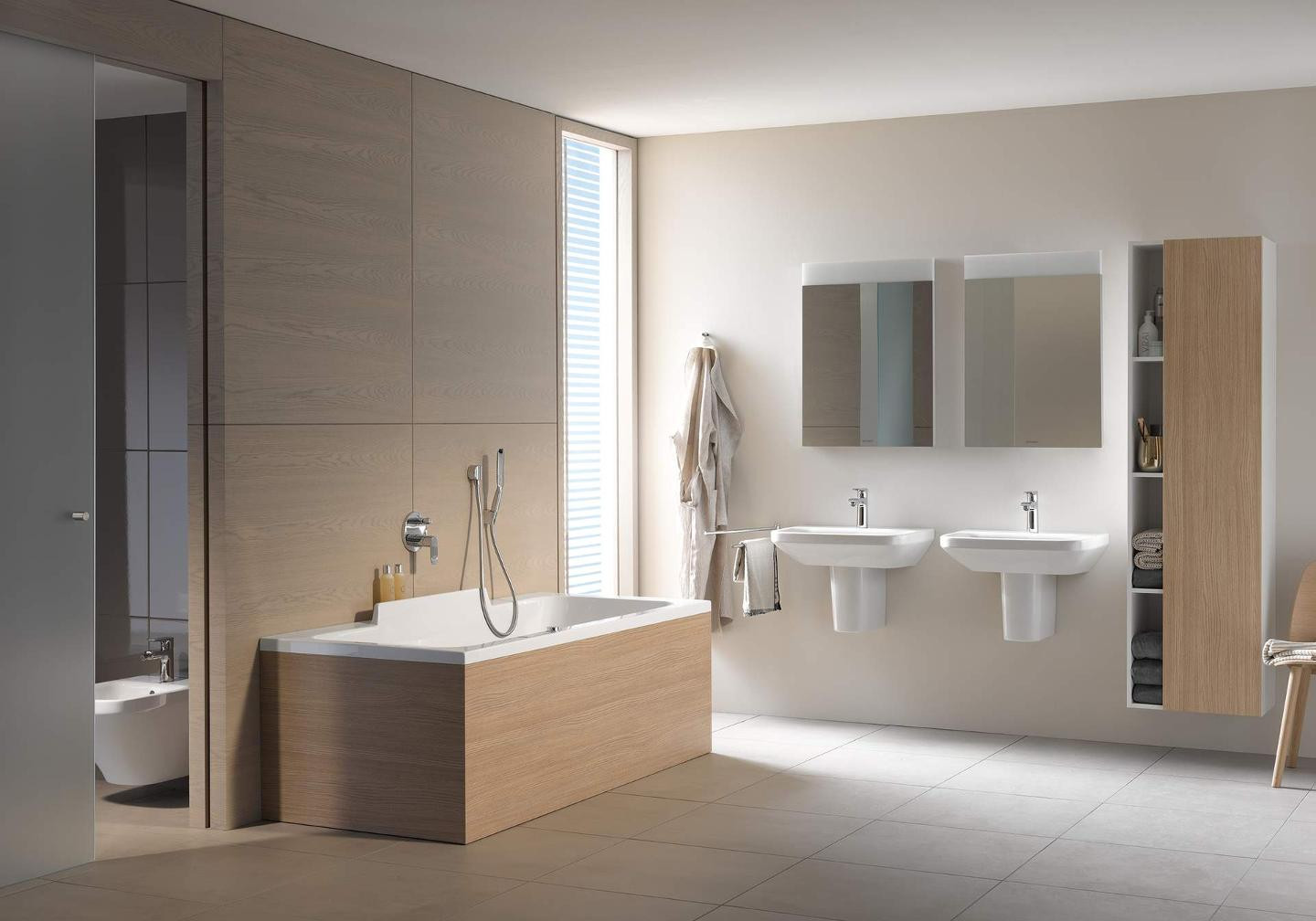 Ванна 190x90 Duravit Durastyle прямоугольная, встраиваемая версия или версия с панелями, с двумя наклонами для спины, акрил