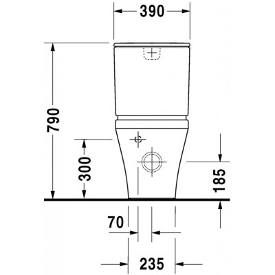 Унитаз комбинированный Duravit Durastyle 370x630мм, универсальный выпуск, для комплектации бачком