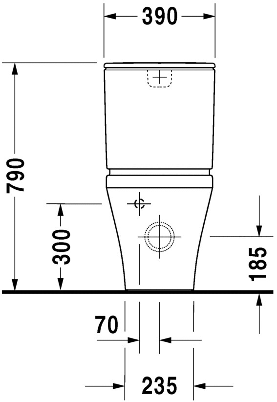 Унитаз комбинированный Duravit Durastyle 370x630мм, универсальный выпуск, для комплектации бачком