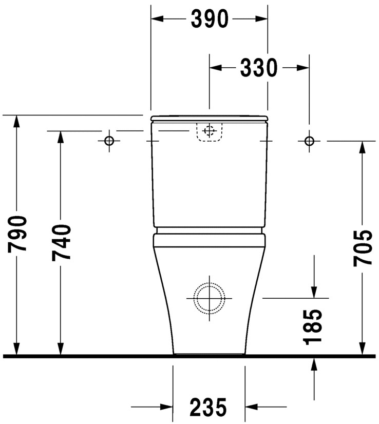 Бачок для унитаза Duravit Durastyle с механизмом двойного смыва 6/3л, хром, для подключения справа или слева