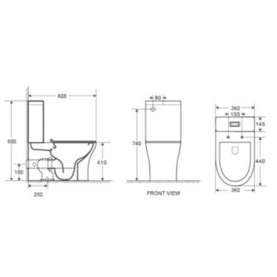 Унитаз-компакт безободковый Welt Wasser WW TELBACH 001GL-WT