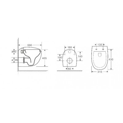 Унитаз подвесной безободковый Welt Wasser WW JECKENBACH 004GL-WT
