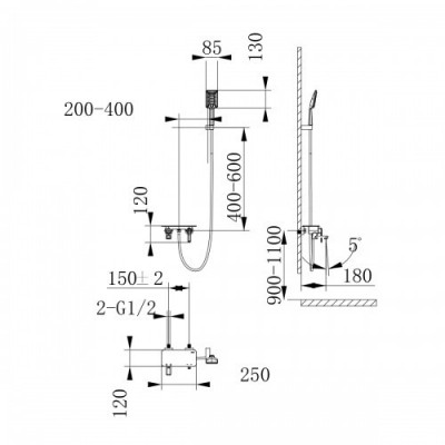 Смеситель для ванны белый/золото Lemark LM6414WG