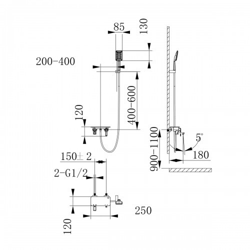 Смеситель для ванны белый/золото Lemark LM6414WG