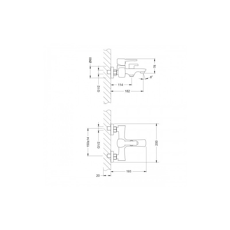 Смеситель для ванны хром Lemark LM0514C