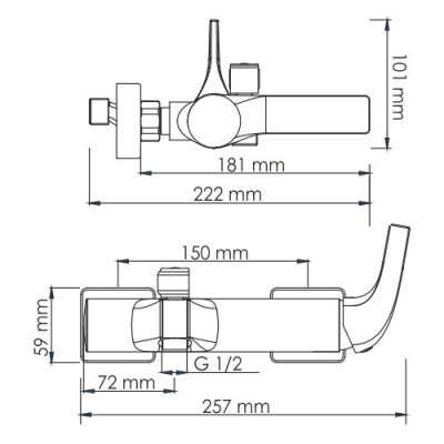 Смеситель для ванны золото WasserKRAFT Sauer 7101