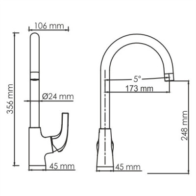 Смеситель для кухни золото WasserKRAFT Sauer 7107
