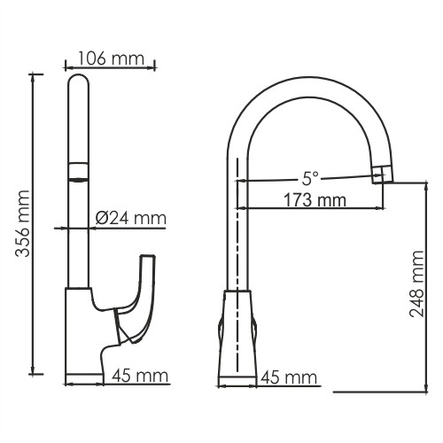 Смеситель для кухни золото WasserKRAFT Sauer 7107