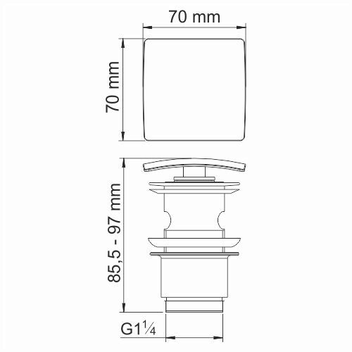 Донный клапан Push-up золото WasserKRAFT Sauer A168