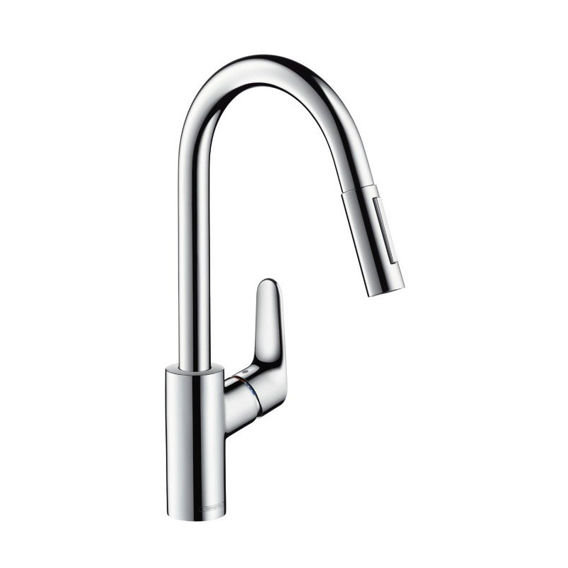 Смеситель Hansgrohe Focus для кухонной мойки с выдвижным душем 31815000, хром