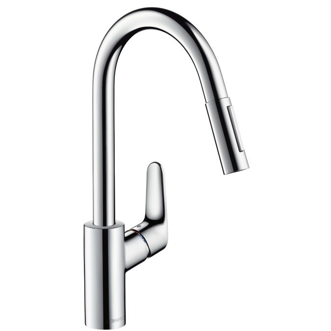 Смеситель Hansgrohe Focus для кухонной мойки с выдвижным душем 31815000, хром