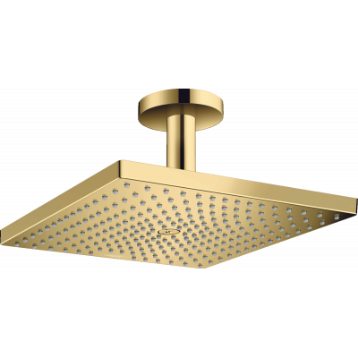 Верхний душ 300 1jet с держателем Hansgrohe Raindance E с потолочным подсоединением полированное золото