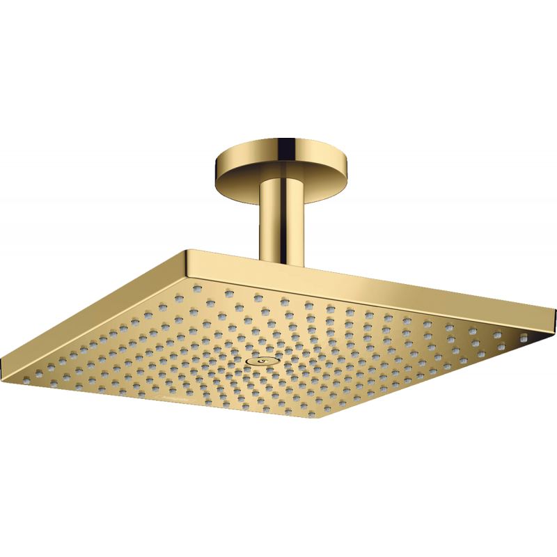Верхний душ 300 1jet с держателем Hansgrohe Raindance E с потолочным подсоединением полированное золото