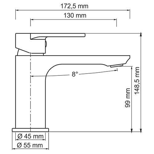 Смеситель для раковины белый WasserKRAFT Mindel 8503