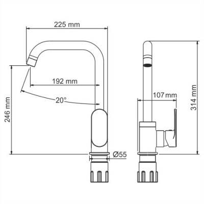 Смеситель для кухни белый WasserKRAFT Mindel 8507