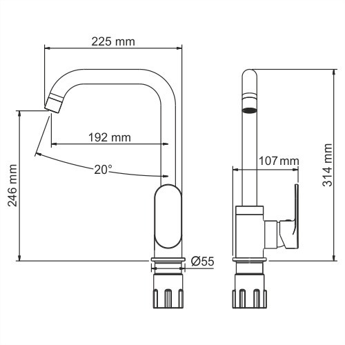 Смеситель для кухни белый WasserKRAFT Mindel 8507