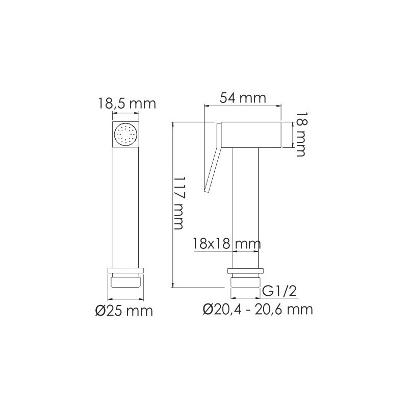 Гигиеническая лейка с фиксатором золото WasserKraft Aisch A213