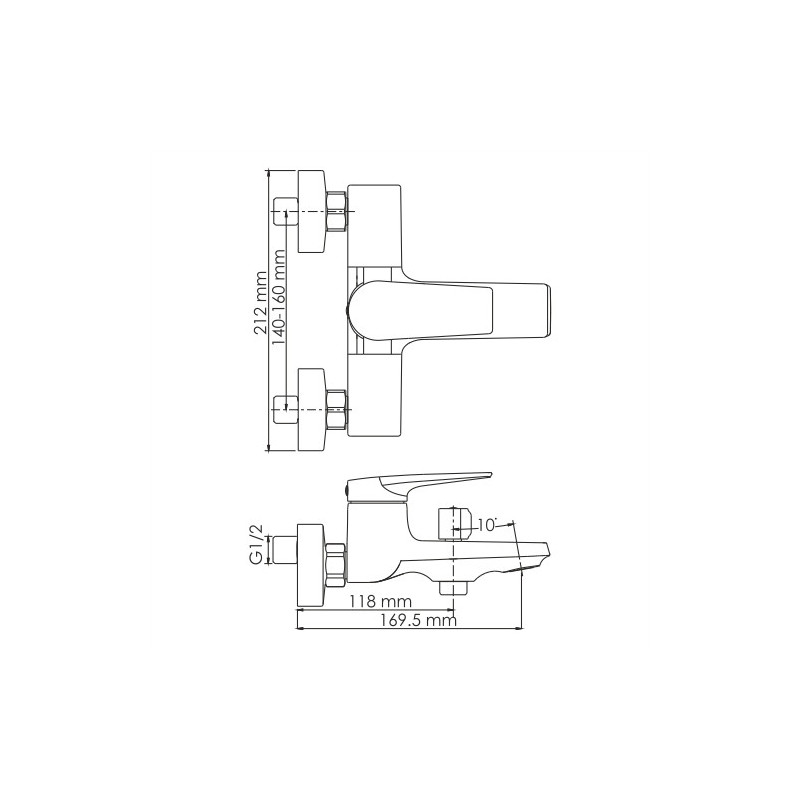 Glan 6601 Смеситель для ванны с коротким изливом