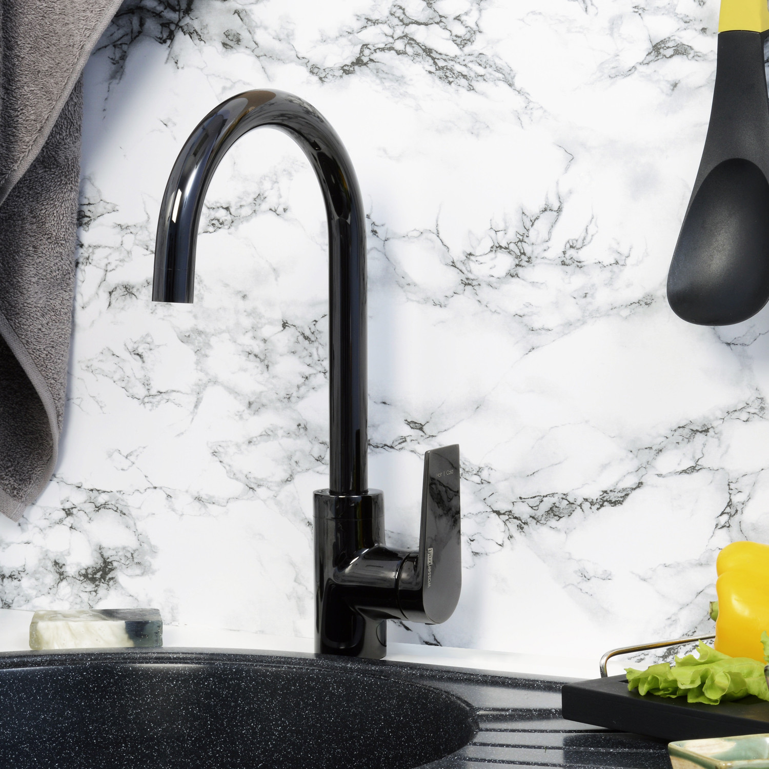 Смеситель для кухни чёрный WasserKRAFT Glan 6607